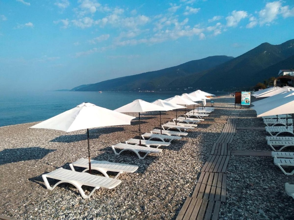 отели Абхазии на берегу моря с бассейном